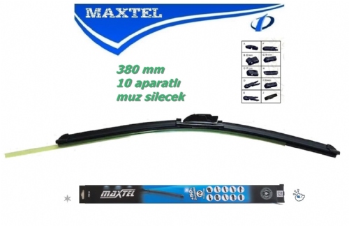 MAXTEL 380mm Muz Tip Standart Silecek Süpürgesi 10 Aparatlı