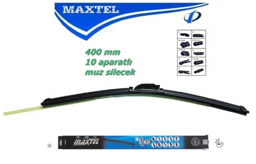 MAXTEL 400mm Muz Tip Standart Silecek Süpürgesi 10 Aparatlı